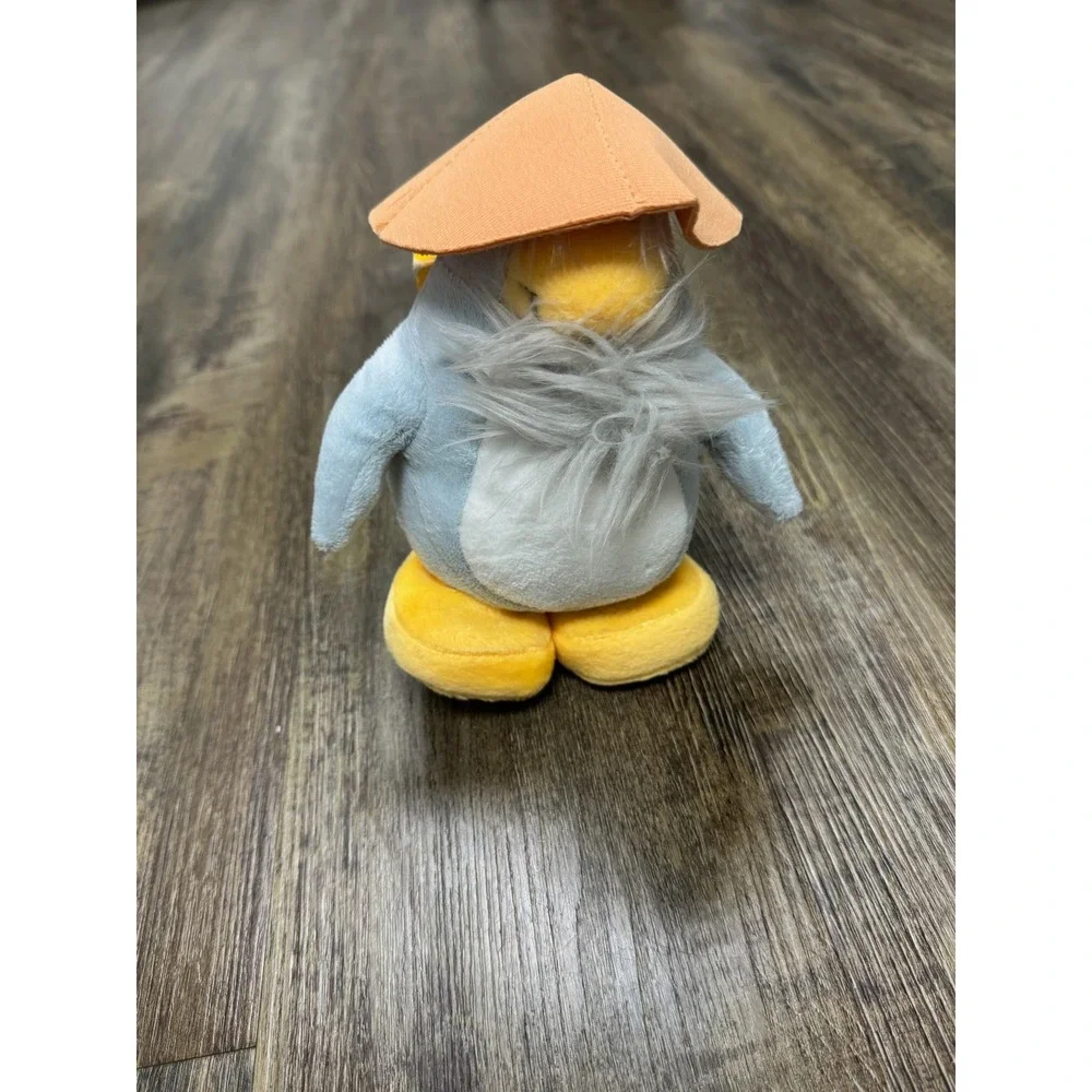 Disney Club Penguin Sensei Plush 7 Inch Blue Penguin Orange Hat 2011 Jakks MH01